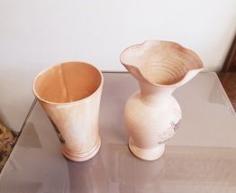 Vase céramique avec motif paysage et viaduc (ref K14A)