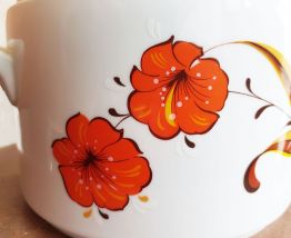 Soupière/légumier  vintage Bavaria -  Fleurs orange