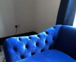 Canapé en velours bleue 