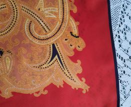 Foulard polyester décor orange