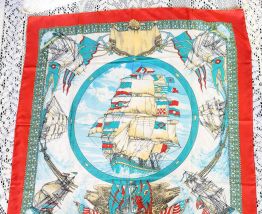 Foulard polyester décor bateaux