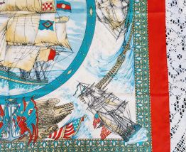 Foulard polyester décor bateaux