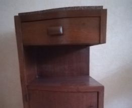 COIFFEUSE ET CHEVET BOIS ET GRANIT ROSE