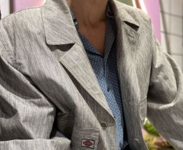 PIERRE CARDIN - VESTE GRIS TYPE BOMBERS