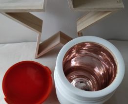 Thermos vintage fleurs beige orange année 60