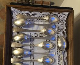 12 cuillères à soupe en métal argenté 