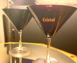 2 verres cristal martini, coctail, champagne