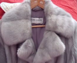 Manteau vison gris