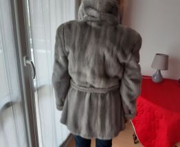 Manteau vison gris