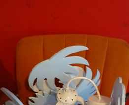 suspension et applique en bois laqué Perroquets