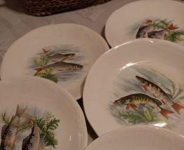 6 assiettes de Gien 