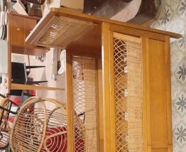 Lit bébé osier vintage 