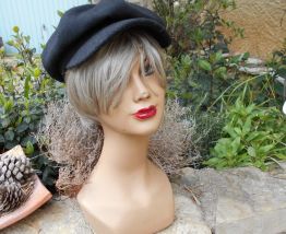 EL CORTE INGLES CASQUETTE NOIR NEUF ETIQUETTES T 56-57 VINTA