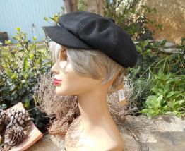 EL CORTE INGLES CASQUETTE NOIR NEUF ETIQUETTES T 56-57 VINTA