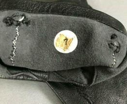 Paire de gants gris en cuir vintage - Taille 7