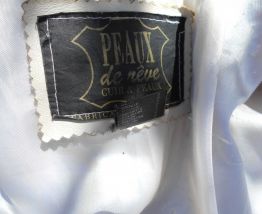 BLOUSON CUIR BLANC MARQUE PEAUX ET CUIRS T 36-38 quasi neuf 