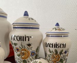 Ensemble de 6 pots d’apothicaire