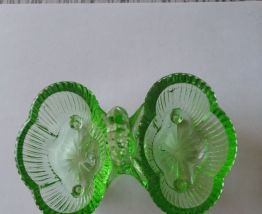Ensemble à épices de couleur vert en verre transparent 