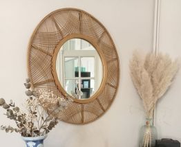 Grand vase blanc/bleu style Japonais