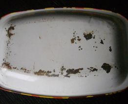 plateau vintage en metal décor psychédélique arabersque des 