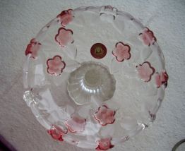 coupe carmen walther - glas . rose footed dish. jamais servi