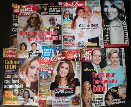 lot de revues sur celine dion 