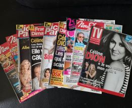 lot de revues sur celine dion 