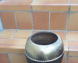 BEAU VASE A FLEURS VINTAGE  METAL1930