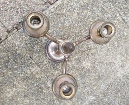 Chandelier trois branches en metal argenté