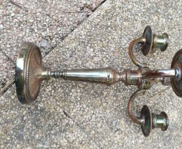 Chandelier trois branches en metal argenté