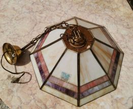 Lampe plafonnier en pâte de verre vintage rétro