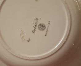 8 Assiettes  plates Badonviller. Modéle Océanie. Art déco.