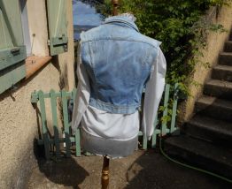 GILET JEAN SCHOOL RAG STYLE LEVIS VINTAGE 70 BLEU T 34-36 