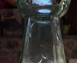 Vase Jacinthe verre moulé style Art Déco