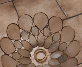 Plafonnier suspension lustre en nacre ANNEE 50 VINTAGE