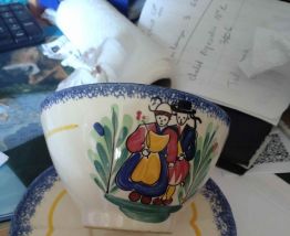 Ensemble bolée de cidre et soucoupe faïencerie PORNIC