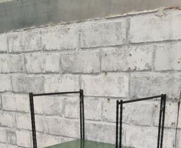 ÉTAGÈRE MURALE VINTAGE 1950 / 60 / 70  montant noir   24x58 