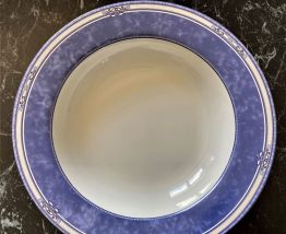 6 assiettes creuses bleues et blanches