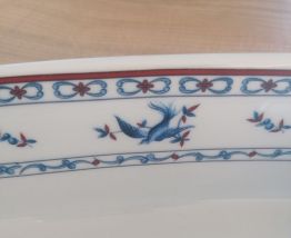 Ramasse couverts porcelaine de Paris décor oiseau bleu
