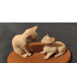 Figurine Petit chat "L'amour maternel"