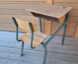 Bureau scolaire vintage 1 place
