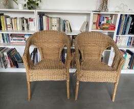  Lot de 2 chaises en osier 