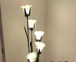 Lampadaire 5 lampes, verre métal - Très bon état