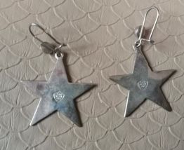 Boucles d’oreilles en forme d'étoile argent et turquoise 