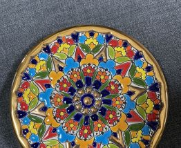 Assiette Cercolon Séville émail or 24 k