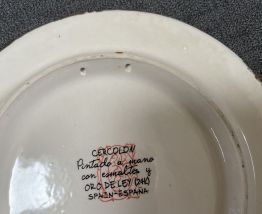 Assiette Cercolon Séville émail or 24 k