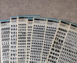 15 planches mecanorma lettres et chiffres