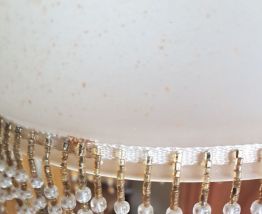 vends suspension verre dépolie franges perles de verre