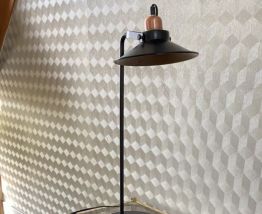 Bout de canapé vintage année 70 laiton et verre fumé 