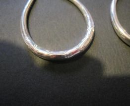 Créoles boucles d oreilles femme métal argentée forme ovale 
